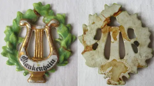 seltenes altes Porzellan Abzeichen Gesangverein Blankenhain um 1900 (138628)