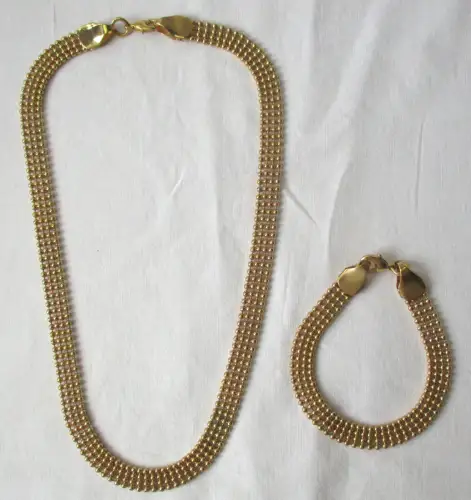 elegantes Schmuckset Halskette + Armband aus Perlenketten (107412)