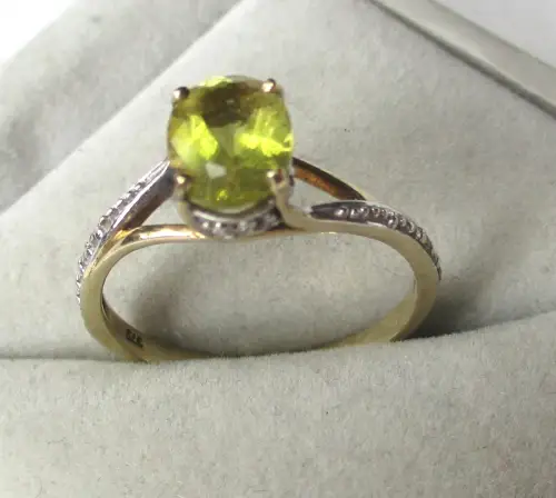 charmanter 375er Gold Damenring mit Lemon Citrin Edelstein (142874)