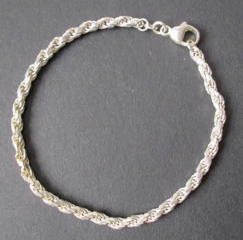 elegantes 925er Silber Armband gedrehtes Gliederarmband (125802)