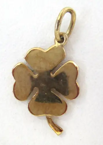 eleganter 333er Gold Glücks Kettenanhänger mit 4 blättrigem Kleeblatt (111679)