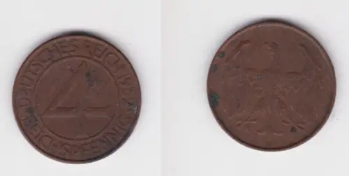 4 Pfennig Kupfer Münze Deutsches Reich 1932 D (104335)