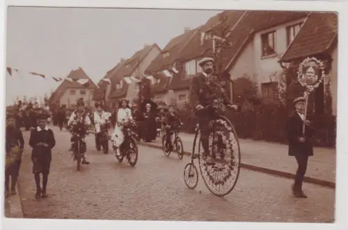 909482 Foto Ak Gartenstadt Fest Sommer 1912 Hochradfahrer