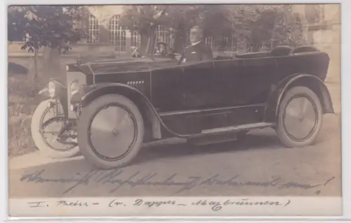 63322 Foto Ak Rissingen mit uraltem Waverley Automobil um 1920