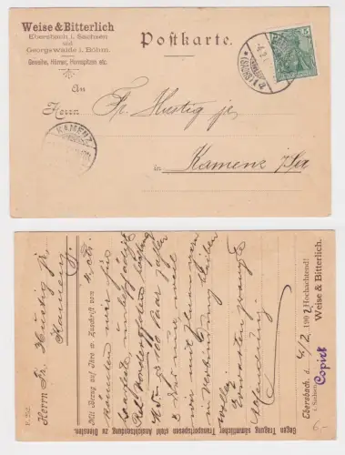 909549 Reklame Ak Ebersbach in Sachsen Weise & Bitterlich Geweihe, Hörner 1902