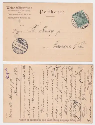 909551 Reklame Ak Georgswalde in Böhmen Weise & Bitterlich Geweihe, Hörner 1902