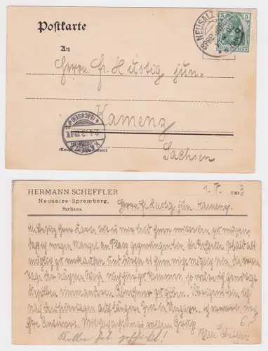 909671 Reklame Ak Neusalza Spremberg Hermann Scheffler Sachsen 1903