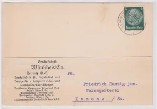 84639 Reklame Ak Kemnitz O.-L. Gerätefabrik Wünsche & Co. 1934