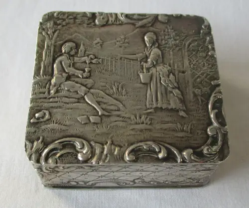 antike Silber Schnupftabak Dose Pillendose vermutlich um 1880 (126340)