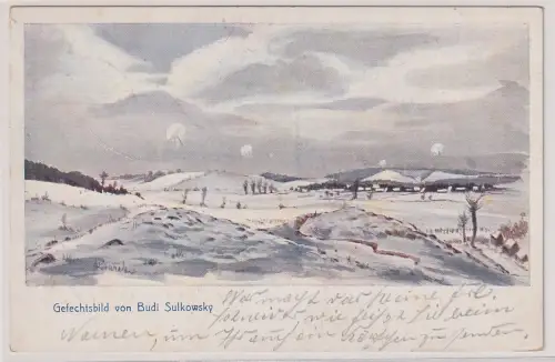 14363 Feldpost AK Gefechtsbild von Budi Sulkowsky 1916