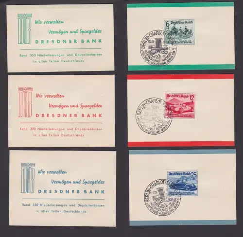Internationale Automobil und Motorrad Ausstellung Berlin 1939 Mi Nr. 686 - 688