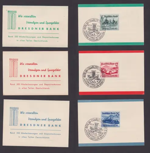 Internationale Automobil und Motorrad Ausstellung Berlin 1939 Mi Nr. 686 - 688