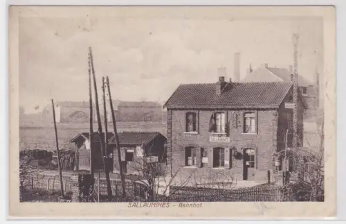 910688 Ak Sallaumines Frankreich Bahnhof 1916
