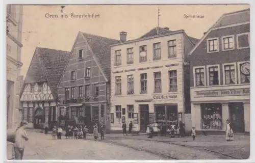 901264 Ak Gruss aus Burgsteinfurt Steinstrasse mit Geschäften 1911