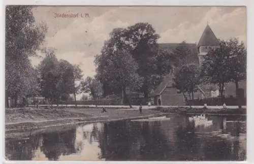 909514 Ak Jördenstorf in Mecklenburg bei Rostock Kirche und Teich 1916