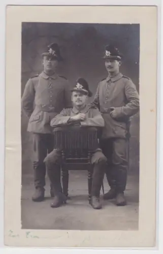 905407 Feldpost Foto Ak 3 Sächsische Schützen / Jäger 1915
