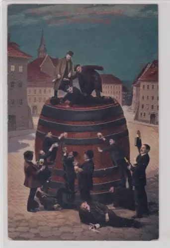 909304 Herzlichen Glückwunsch zum Geburtstag Ak riesiges Bierfass 1912