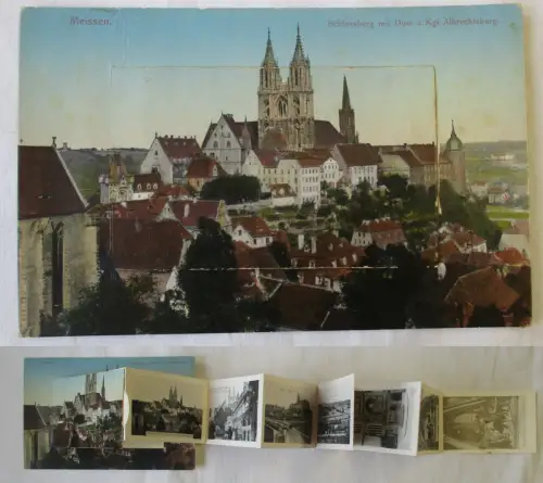 909831 Leporello Ak Meißen Stadtansichten 1913