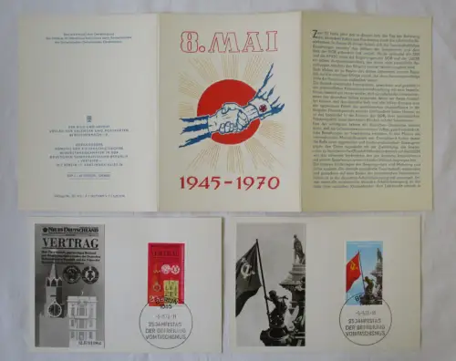 96266 Mappe mit 2 DDR Ak 25.Jahrestag der Befreiung vom Faschismus 1970