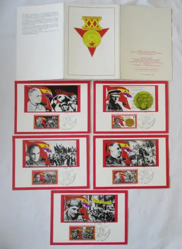 71937 Mappe mit 5 DDR Ak Antifaschistische Freiheitskämpfer 1966