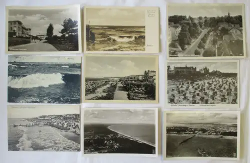 87970 AK 9x Ostseebad Zinnowitz Ortsansichten 1912 bis 1956