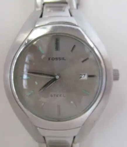 Fossil Arkitekt Uhr silberfarben Datum rundes Zifferblatt FS-2723 (148511)