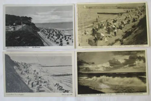 909421 AK 4x Ostseebad Nienhagen Strandansichten um 1930