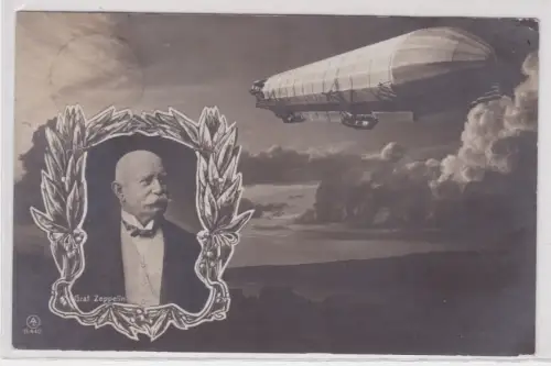 68254 Ak Graf Zeppelin und sein Luftschiff 1908