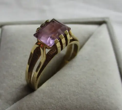 eleganter 585er Gold Ring mit Amethyst (161360)