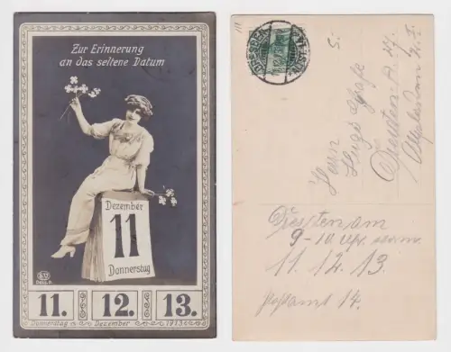 62236 Ak mit Datumsspielerei 11.12.13 Zur Erinnerung an das seltene Datum