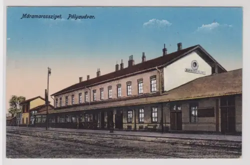 908946 Ak Máramarossziget, Sighetu Marmației, Marmaroschsiget Bahnhof 1917