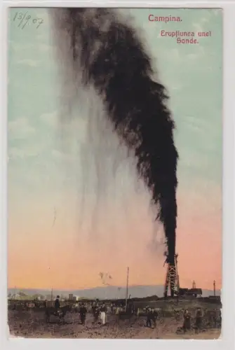 908948 Ak Campina Câmpina Rumänien Ölquelle Eruptiunea unei Sonde 1907