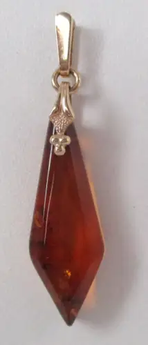 hochwertiger 583er Gold Ketten Anhänger Sowjetunion UdSSR Bernstein (149091)