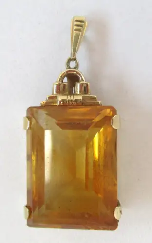 hochwertiger 585er Gold Ketten Anhänger mit großem Topas (123562)