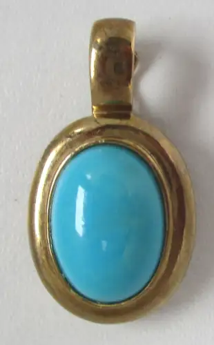 hochwertiger 333er Gold Ketten Anhänger mit großem Türkis (144546)