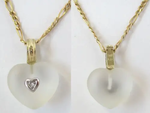 elegante 585er Gold Halskette mit 585er Gold Anhänger in Herzform (117047)
