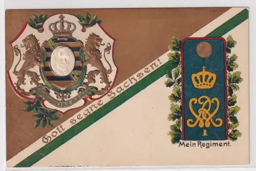 66389 Präge Ak Mein Regiment Dresden Grenadier-Regiment „Kaiser Wilhelm" 101