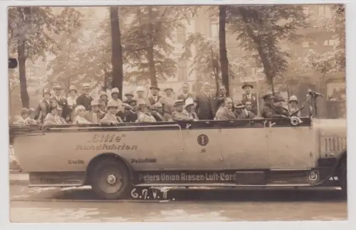 909132 Foto Ak Berlin "Elite" Rundfahrten Autobus um 1920