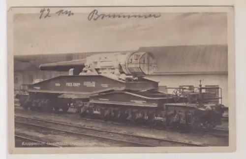 61772 Foto Ak Kruppscher Geschütztransportwagen 1914 1. Weltkrieg Eisenbahn