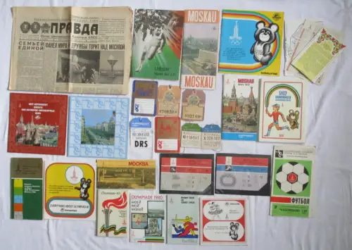 umfangreiche Sammlung an Andenken an die Olympiade in Moskau 1980 (154247)