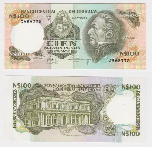 100 Pesos Banknote und Münze 1984 kassenfrisch (103192)