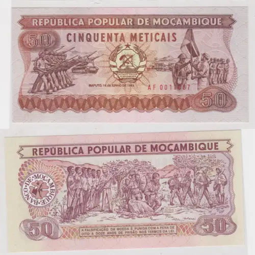 50 Meticais Banknote Mocambique Mosambik 1980 kassenfrisch (117842)