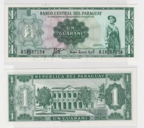 1 Guranies Banknote Paraguay 25. März 1952 Pick 193 UNC bankfrisch (114946)