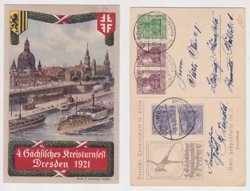 13761 Ak Dresden 4. Sächsisches Kreisturnfest 1921 Festpostkarte Nr. 2