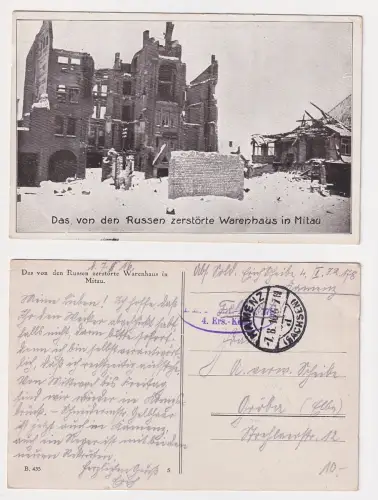909604 Ak Mitau Jelgava Lettland Von Russen zerstörtes Warenhaus 1916