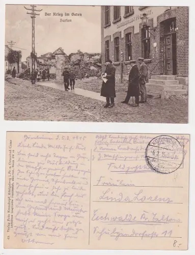 909613 Feldpost Ak Der Krieg im Osten: Barten Barciany 1915