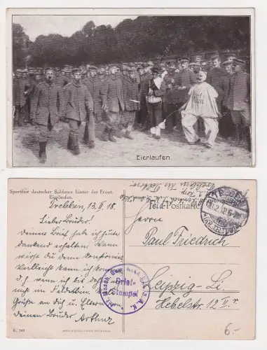 909614 Feldpost Ak Sportfest deutscher Soldaten hinter der Front 1918