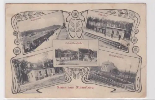 43835 Mehrbild Ak Gruß aus Glaserberg Szklenice Schl. Bahnhof, usw. um 1915