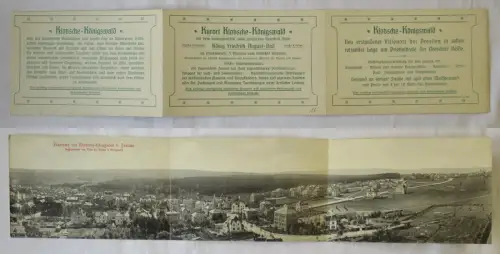 28750 3fach Klapp Karte Panorama von Klotzsche-Königswald bei Dresden