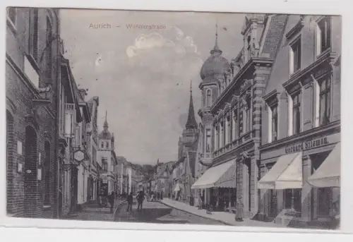 47195 Feldpost Ak Aurich Wilhelmstrasse mit Geschäften 1915
